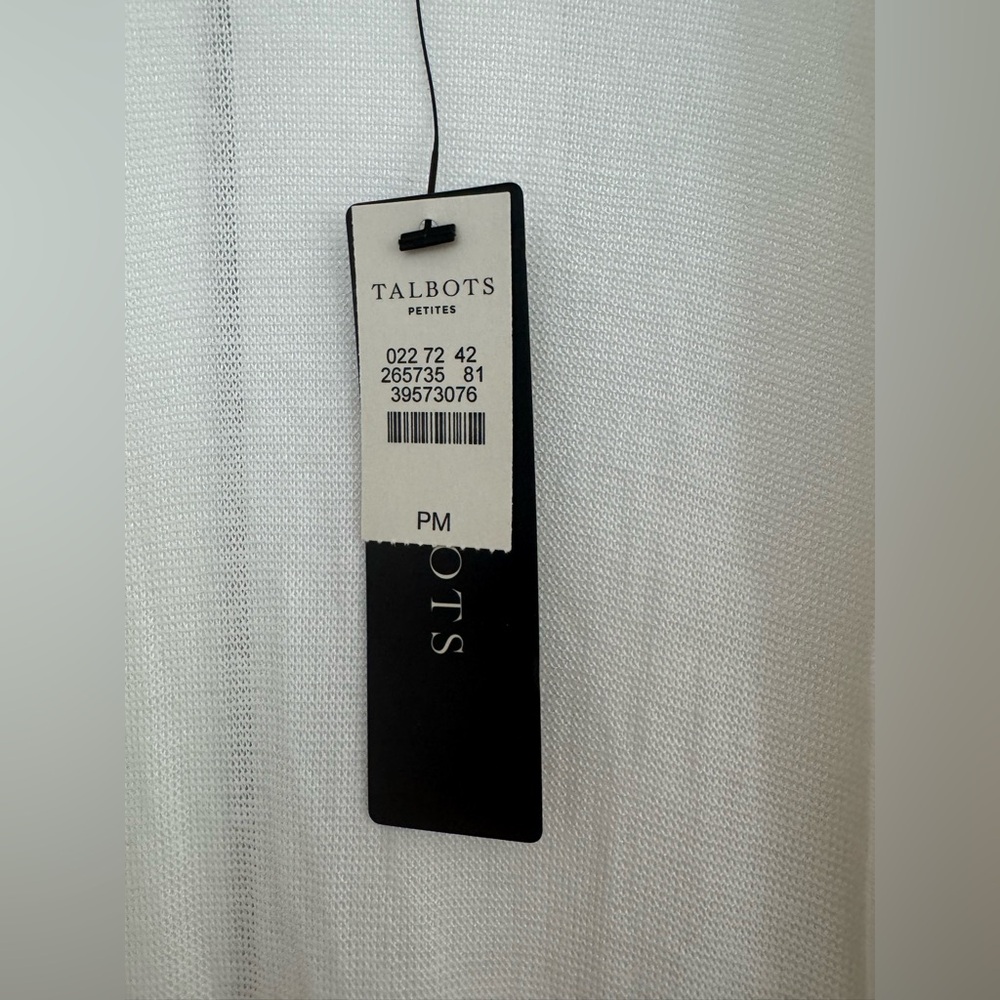 NWT Talbots White Women's open Cardigan Size MP - Picture 6 of 6